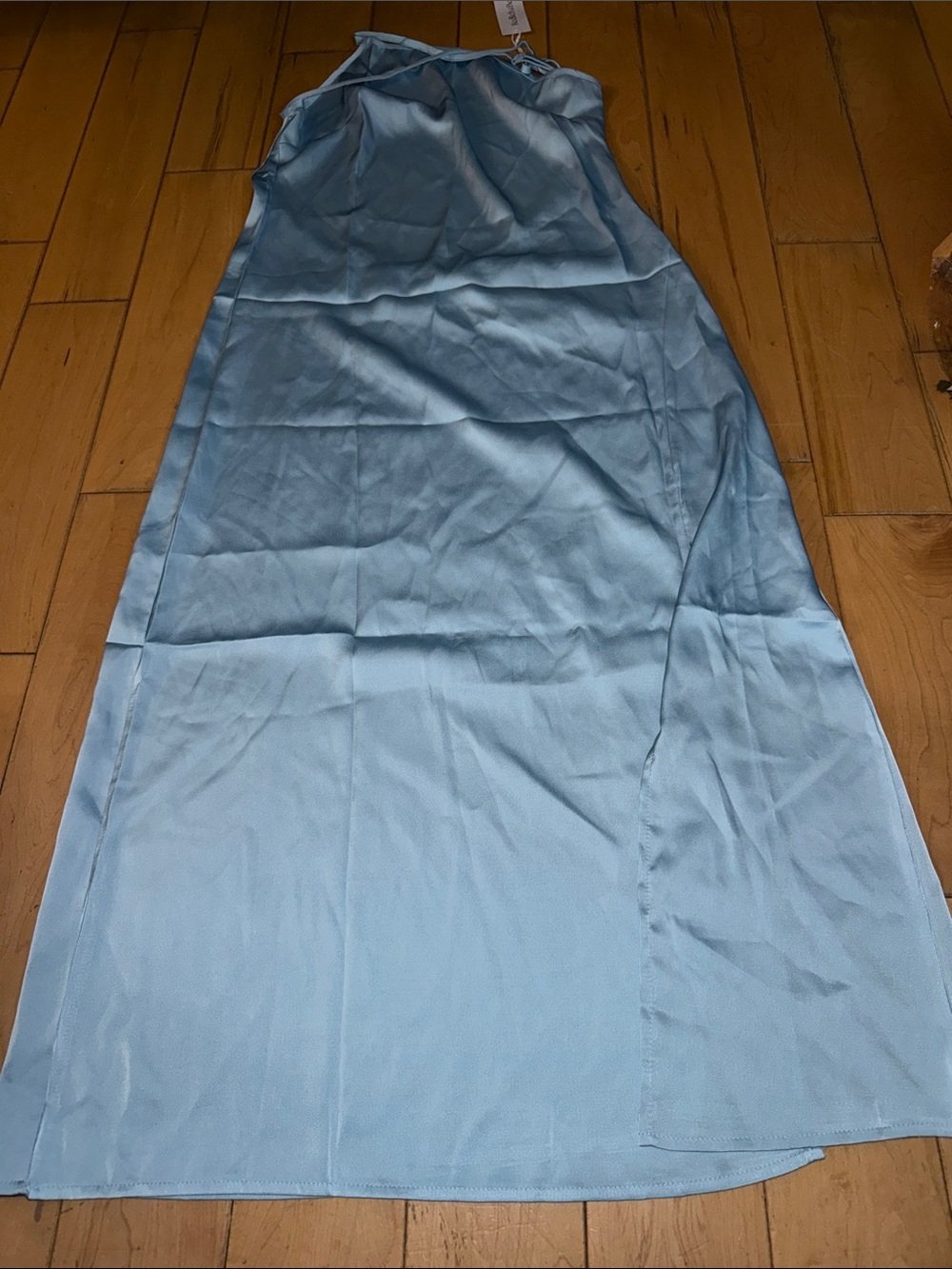 Light Blue Satin Chemise Slip
